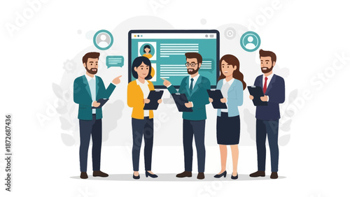 Teamwork and Collaboration in Business Meeting - Diverse Professionals Discussing Strategy