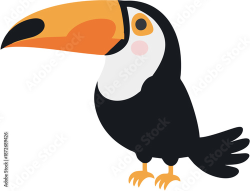 Toucan Bird Cartoon Illustration.