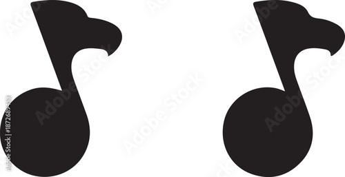 Melodic Vision: Creative Fusion of Musical Note and Eagle Silhouette Icons