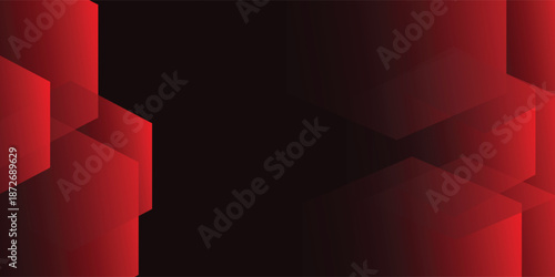 Red vector abstract geometric art background. Hexagonal shapes. Brochure, screen, presentation, wallpaper, PowerPoint design template.