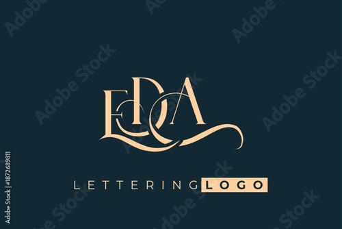 EDA Elegant Monogram Logo Design With Decorative Lettering