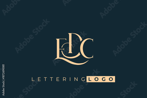 EDC Elegant Monogram Logo Design With Decorative Lettering