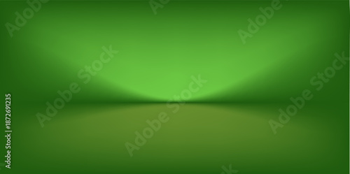 Abstract gradient podium background. Empty green 3D studio background. Clean scene for product presentation mockup template. eps 10