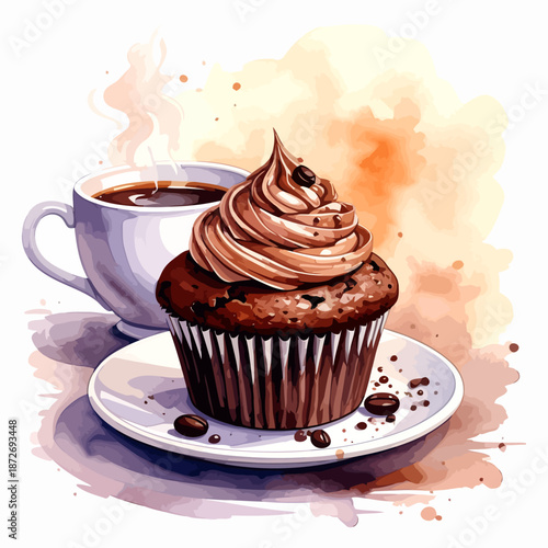 Chocolate Cupcake with Coffee Cream Frosting.