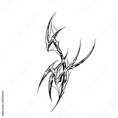 hand drawn neo tribal shape grunge style illustrations