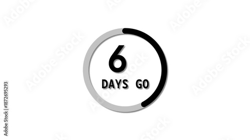 Counting from 0 to 14 days timer animation.  counter timer number animation. timer number on white background.