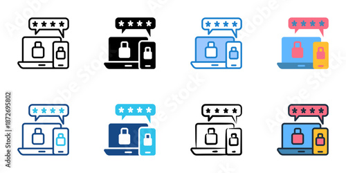 Two Factor Authentication icons set multiple style collection. Editable stroke 
