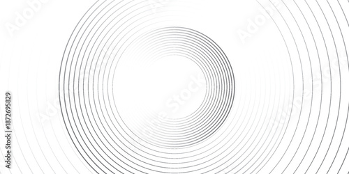 White abstract background with circular lines, technology futuristic template. Vector illustration