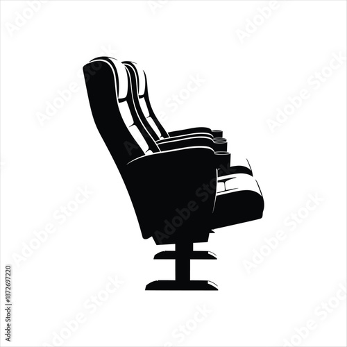 Vector illustration of cinema seats in a movie theater setting
