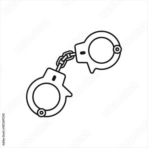 Illustrator Handcuffs Icon Depicting Law Enforcement Restriction And Control