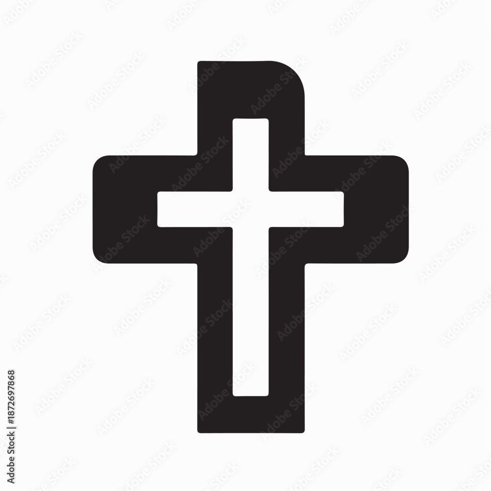 Obraz premium Christian Cross Icon Trendy Style Logo Vector on White Background