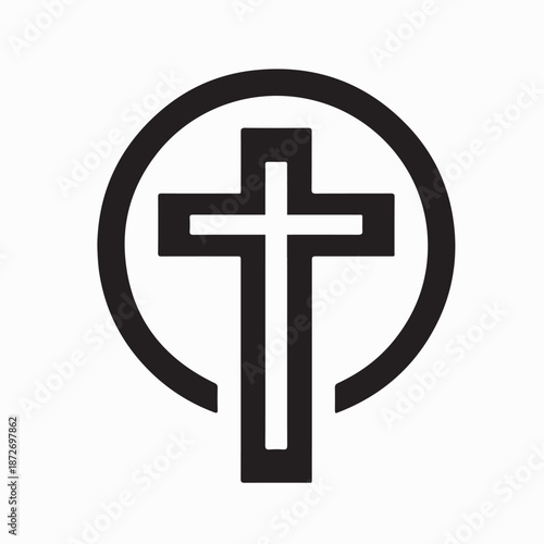 Christian Cross Icon Trendy Style Logo Vector on White Background