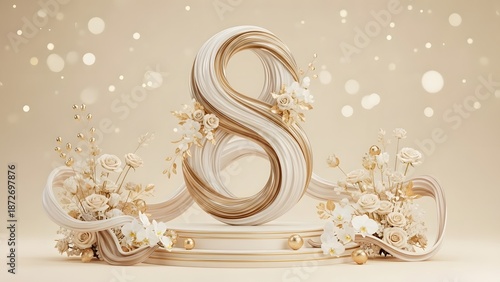 Luxurious gold and crystal decorative letter s with snowflakes