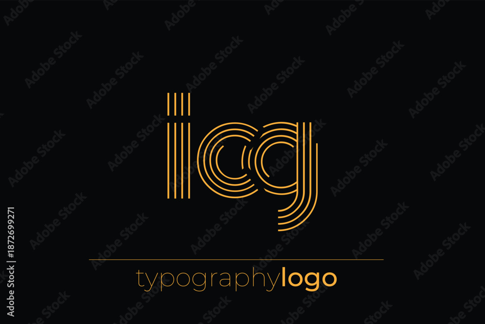 Obraz premium ICG modern geometric typography logo