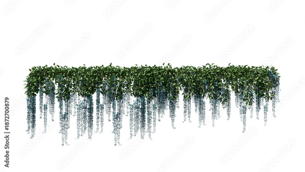 Fototapeta premium Lush Jade Vine Cascade with Turquoise Flowers 3D