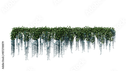 Lush Jade Vine Cascade with Turquoise Flowers 3D