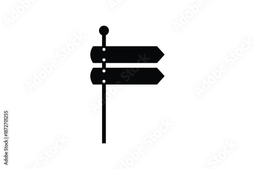 signpost icon, road and street direction signpost arrow icon, guidepost sign icon.