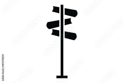 signpost icon, road and street direction signpost arrow icon, guidepost sign icon.