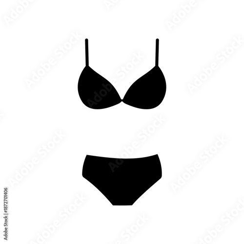 Swimming black suits and bikini icon isolated on white background.