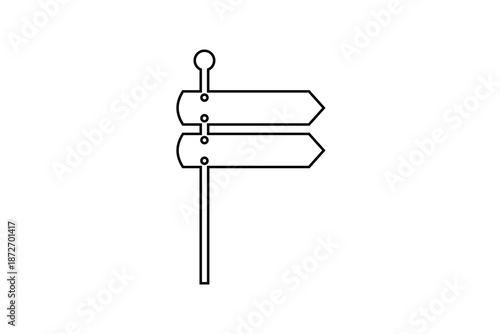 signpost icon, road and street direction signpost arrow icon, guidepost sign icon.