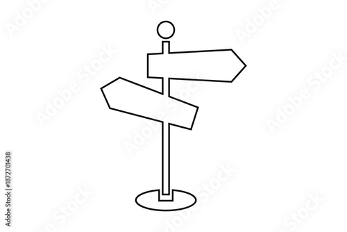 signpost icon, road and street direction signpost arrow icon, guidepost sign icon.