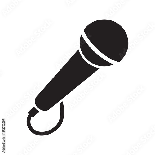 Microphone Silhouette Icon – Music Audio Vector Symbol