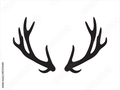 Silhouette of Deer Antlers, Deer antlers silhouette vector illustration