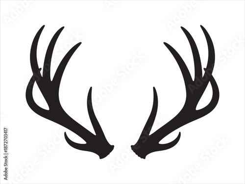 Silhouette of Deer Antlers, Deer antlers silhouette vector illustration