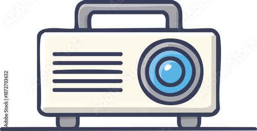 Minimal line icon of a video projector, simple tech equipment symbol