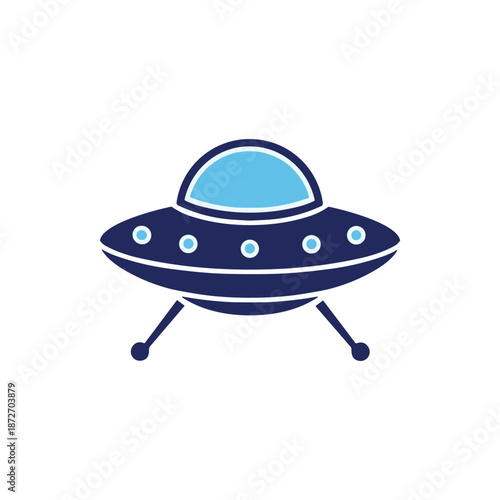 Retro-style flying saucer icon with a classic alien spaceship design, symbolizing science fiction and interstellar travel