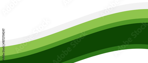 Elegant green abstract banner with soft wave layers and simple design, suitable for branding, marketing materials, and professional templates.