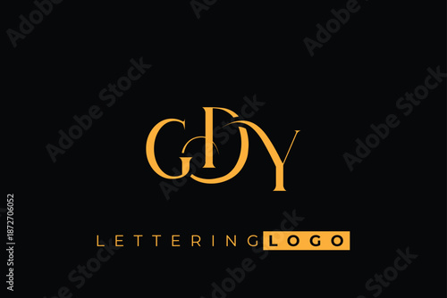 Obraz na płótnie GDY Elegant Monogram Logo Design With Decorative Lettering