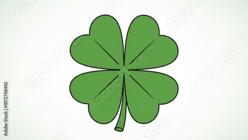 Four leaf clover isolated on white background luck symbol graphic design element with good luck and lucky charm and green and icon and illustration