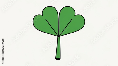 A vibrant green clover leaf with heart shaped leaves on a white background with luck and irish and symbolic and hope and growth and nature and plant