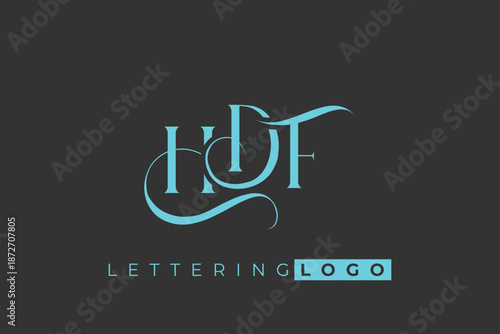 HDF Elegant Monogram Logo Design With Decorative Lettering