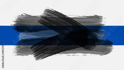 Abstract Blue and Gray Brush Strokes Grunge Design with Dark Overlay Effect