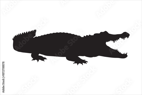 Crocodile alligator silhouette vector, Collection of Alligator and Crocodile Silhouette vector illustration