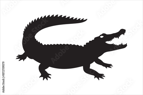 Crocodile alligator silhouette vector, Collection of Alligator and Crocodile Silhouette vector illustration
