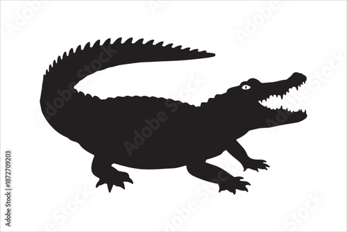 Crocodile alligator silhouette vector, Collection of Alligator and Crocodile Silhouette vector illustration