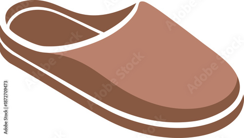 Brown house slipper mule