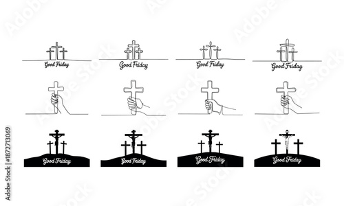 Good Friday Christian Cross Religious Symbols Collection christianity crucifixion