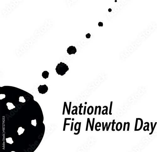 National fig newton day silhouette logo with fig and trail