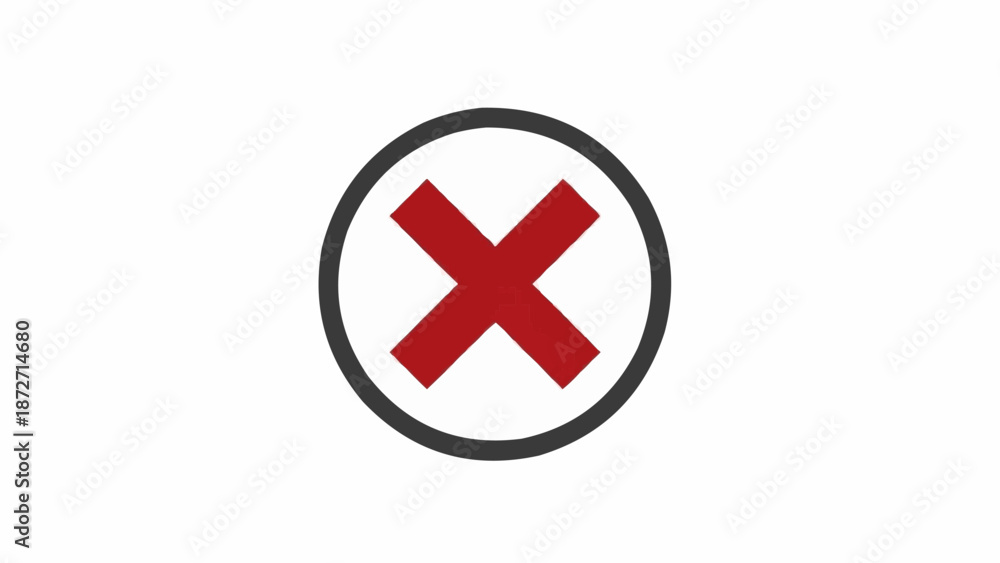 Obraz premium Red X Mark Symbol Inside Circle.