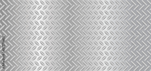 Metal Pattern. Diamond plate metal background. Brushed metallic texture. White silver industrial wall diamond steel pattern background.