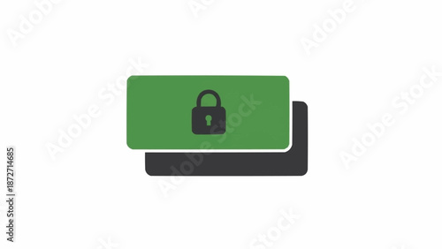 Green Secure Lock Icon Symbol.