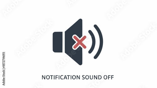 Notification sound off mute icon.