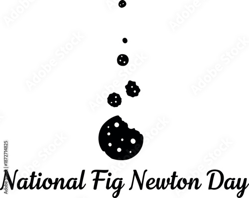 National fig newton day silhouette logo with fig and bubbles
