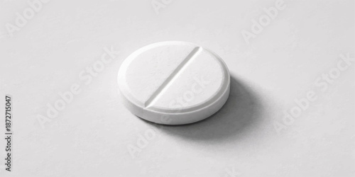 Isolated white medical pills and tablets on a white background, representing pharmaceutical healthcare and painkiller medication