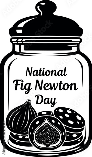 National fig newton day silhouette illustration of a jar with figs