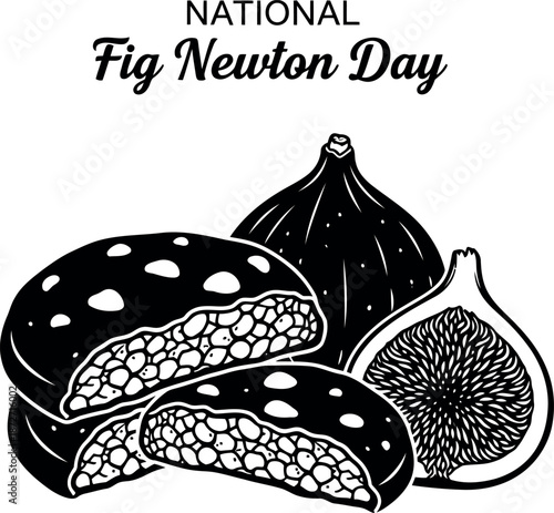 National fig newton day celebration with fig silhouette